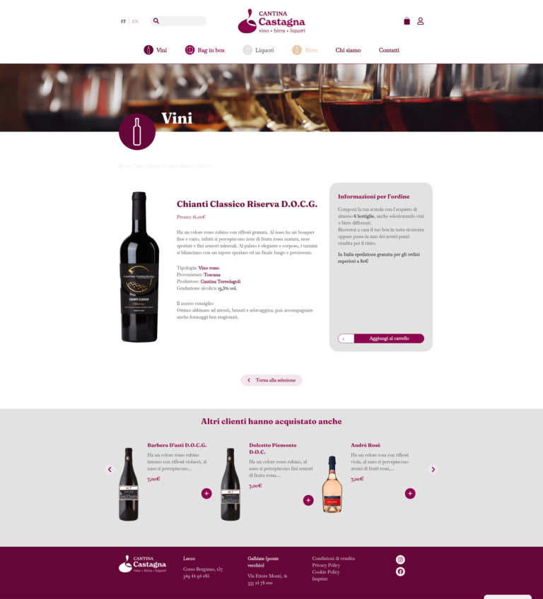 Kreas website cantina castagna vino singolo